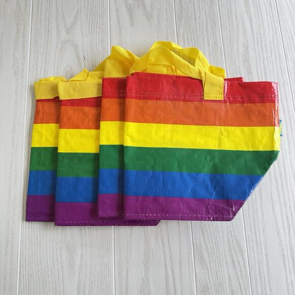 Ikea Lot of 4 Storstomma Small Rainbow Totes – Reusable 404.848.35 - Picture 1 of 5